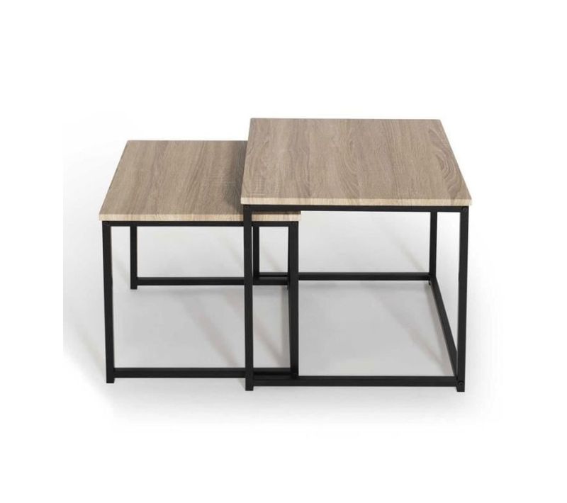 Lot De 2 Tables Basses Gigognes Detroit 40/45 Design Industriel
