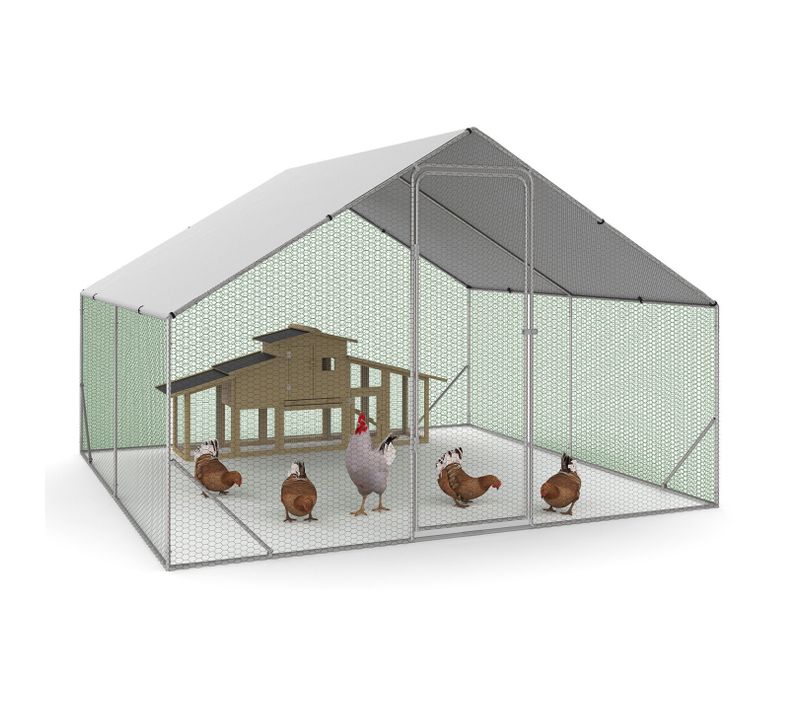 Enclos Poulailler 9 M² Parc Grillagé 3x3 M Acier Galvanisé