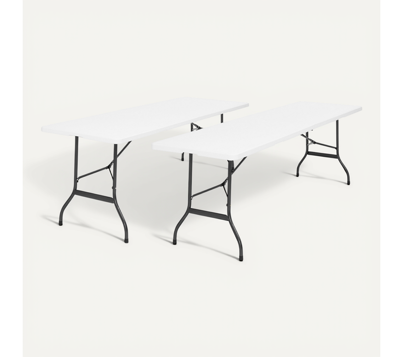 Lot De 2 Tables Pliantes Portables 180 Cm Pour Camping Ou Réception