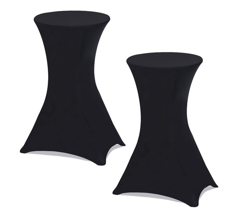 Lot De 2 Housses Noires Pour Table Haute Pliante 105 Cm