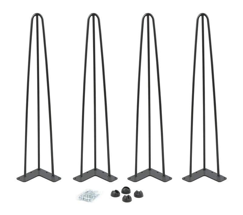 Lot De 4 Pieds épingle 71 Cm Pour Table Noir Design Industriel
