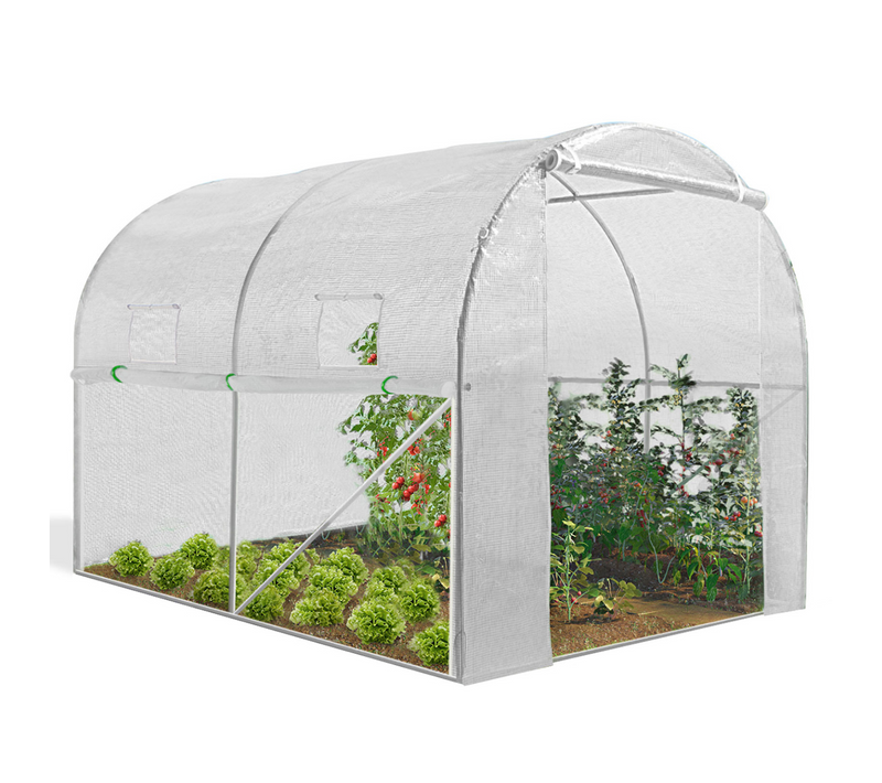Serre Tunnel De Jardin 4 Saisons 6m² Blanche Gamme Maraîchère Roma 2x3m