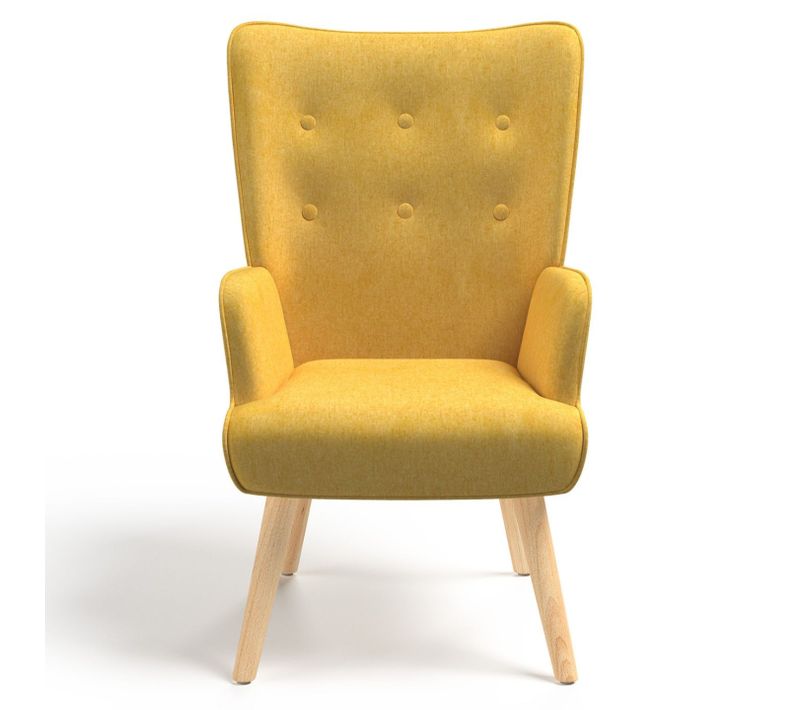 Fauteuil Scandinave Ivar En Tissu Jaune