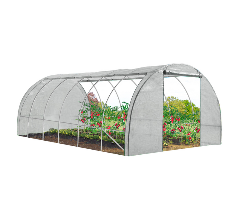 Serre Tunnel De Jardin 4 Saisons 18m² Blanche Gamme Maraîchère Crimée 6x3m