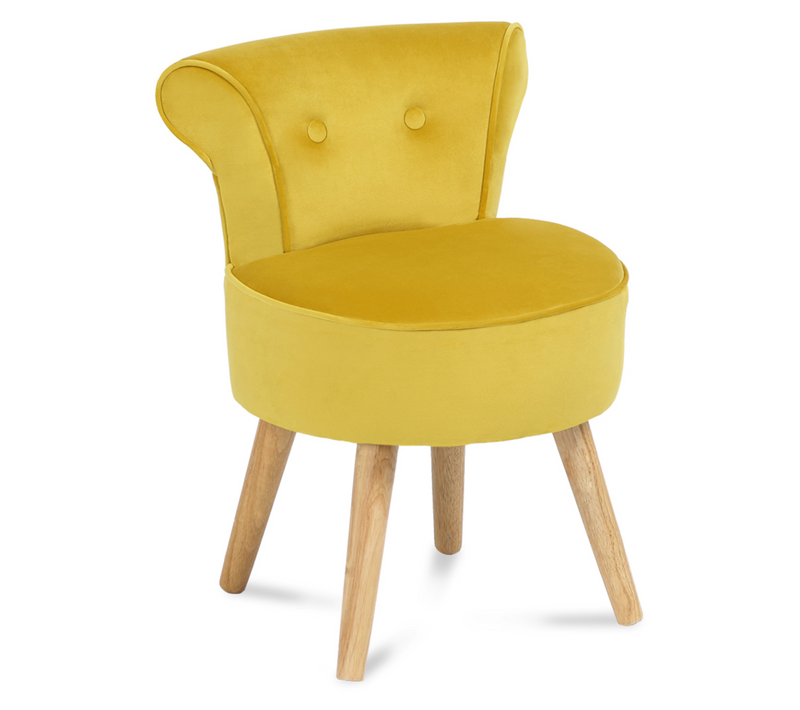 Fauteuil Crapaud En Velours Jaune