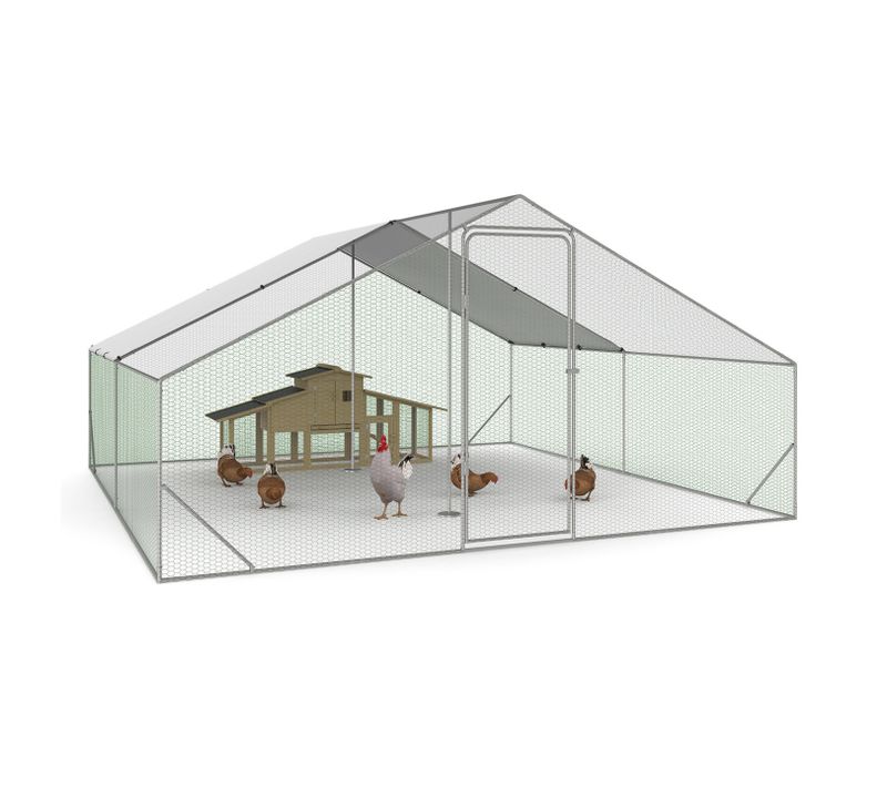 Enclos Poulailler 16 M² Parc Grillagé 4x4 M Acier Galvanisé