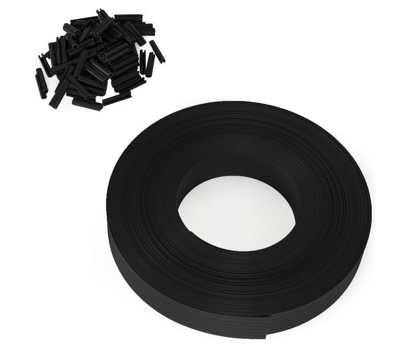 Kit De Lamelles Occultantes Pvc Noires L.60 M Pour Panneau Grillagé