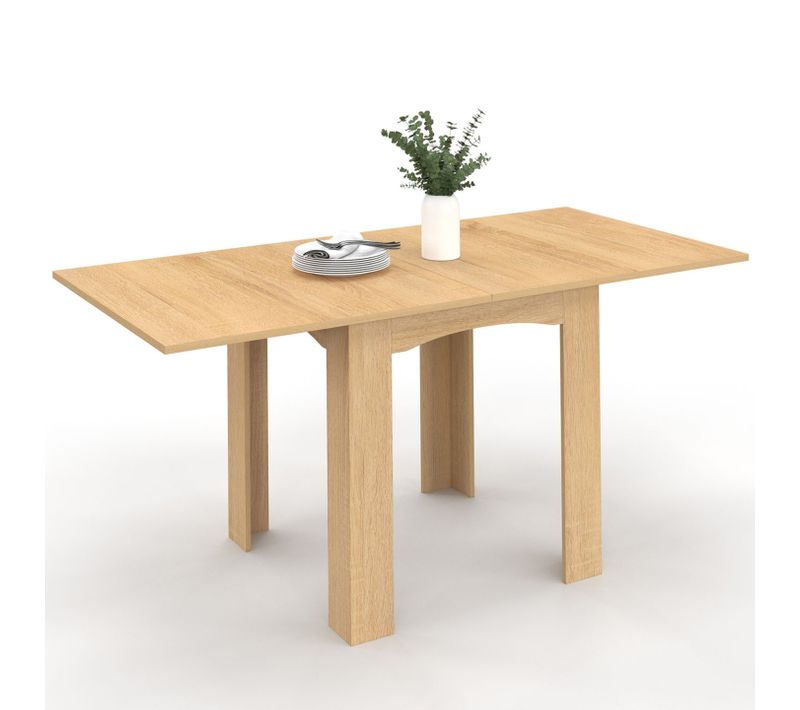 Table à Manger Extensible Rectangle Dona 4-8 Personnes Hêtre 80-160 Cm