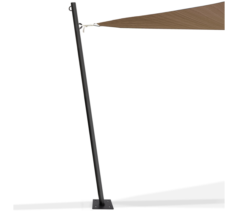 Mât De Fixation Pour Voile D'ombrage H. 220 Cm Poteau Et Base Acier