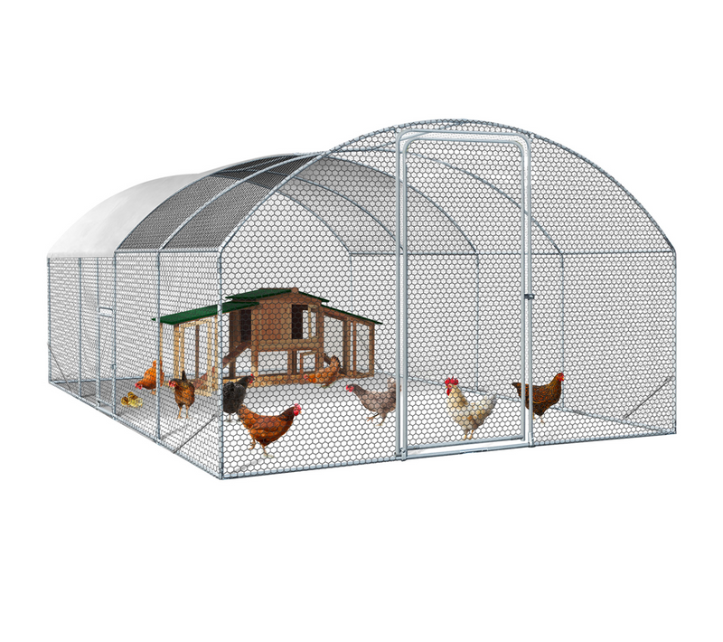 Enclos Poulailler Dôme 15 M² Parc Grillagé 3x5 M Avec Porte Latérale