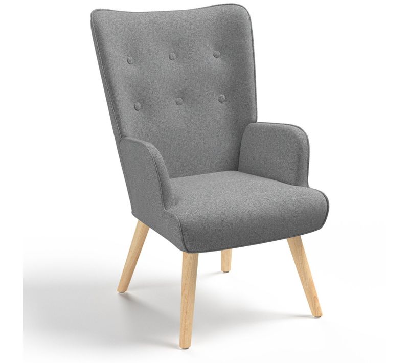 Fauteuil Scandinave Ivar En Tissu Gris Clair