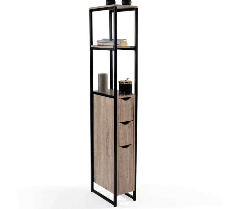 Meuble Wc 3 Portes Detroit Design Industriel Avec Étagères