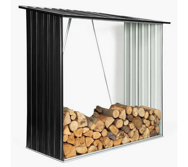 Abri De Stockage 2 M³  Gris En Acier Galvanisé Pour Bûches