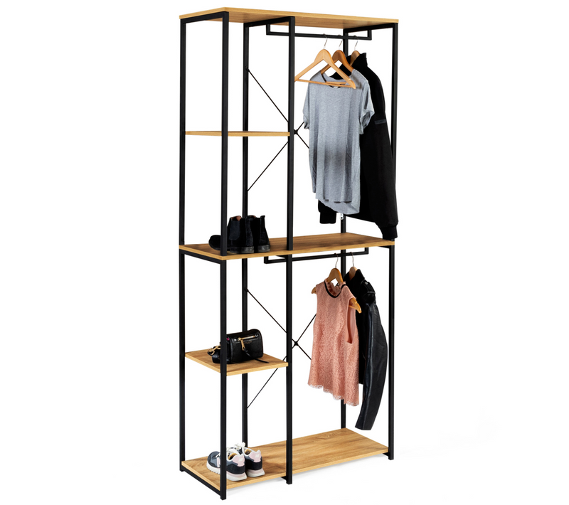 Dressing Double Penderie étagères L. 90 Cm Detroit Design Industriel