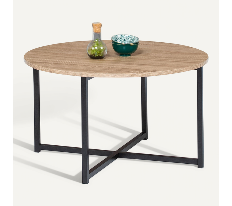 Table Basse Ronde Detroit 70 Cm Design Industriel
