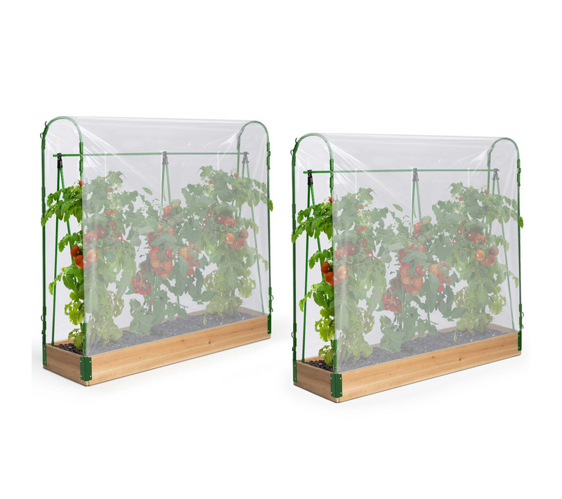 Duo Serres à Tomates Modulables Spéciales Croissance Kit Complet Bâche + Support