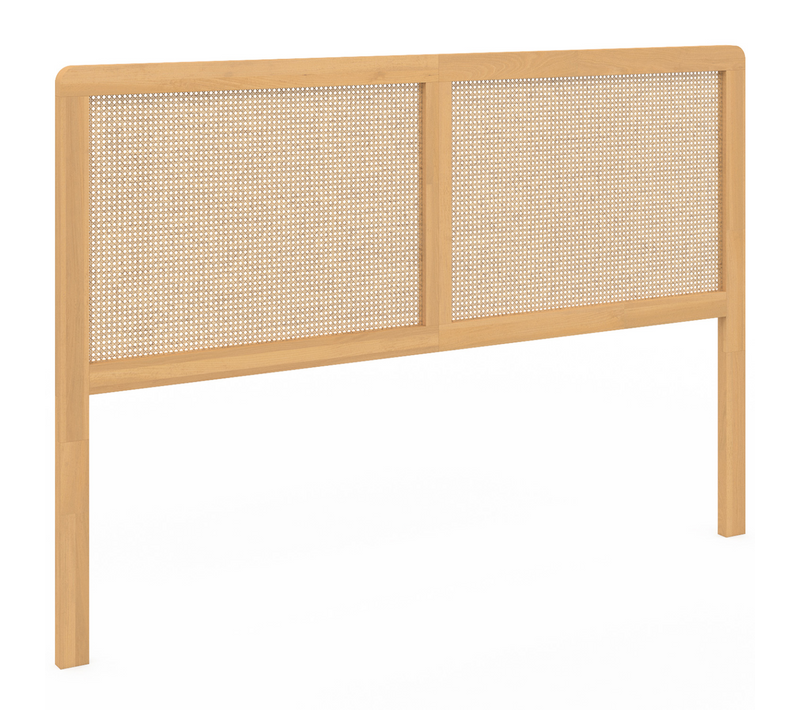 Tête De Lit Sur Pied Edhen 160 Cm Cannage Et Bois