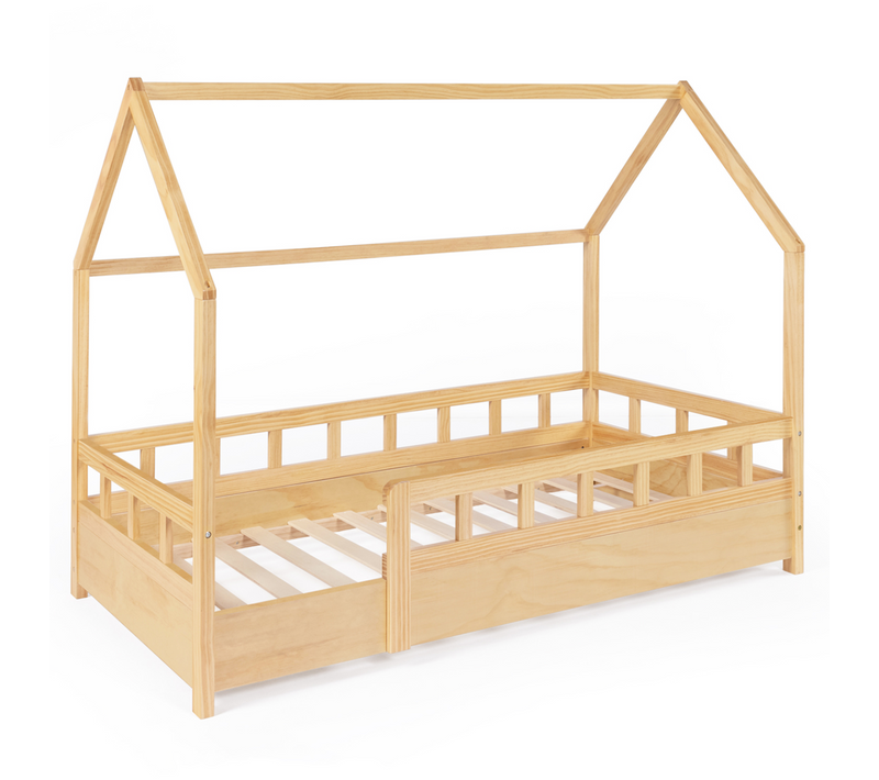 Lit Cabane Enfant 80 X 160 Cm Neree Bois Avec Sommier Et Barrières