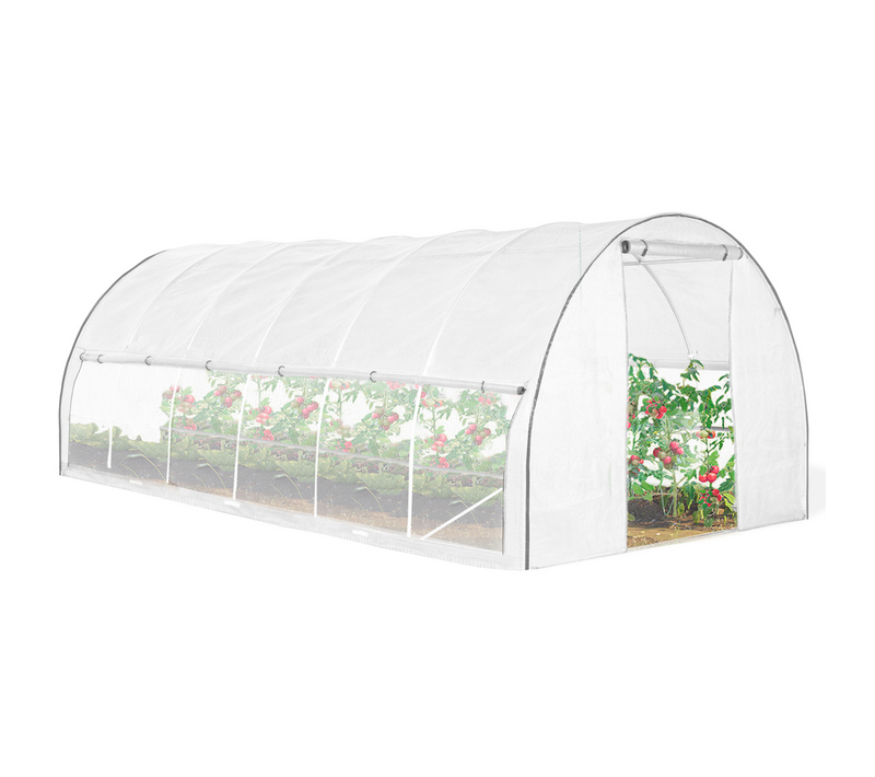 Serre Tunnel De Jardin 18m² Blanche Relevable Avec Moustiquaire