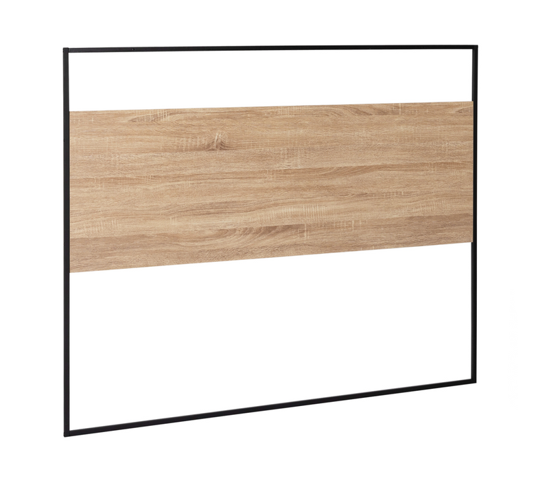 Tête De Lit Avec Fixations Murales Detroit 145 Cm Bois Et Métal Noir Design Industriel