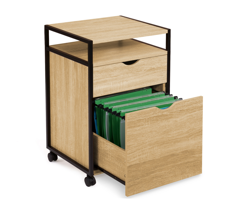 Caisson De Bureau Support Imprimante Detroit 2 Tiroirs Design Industriel