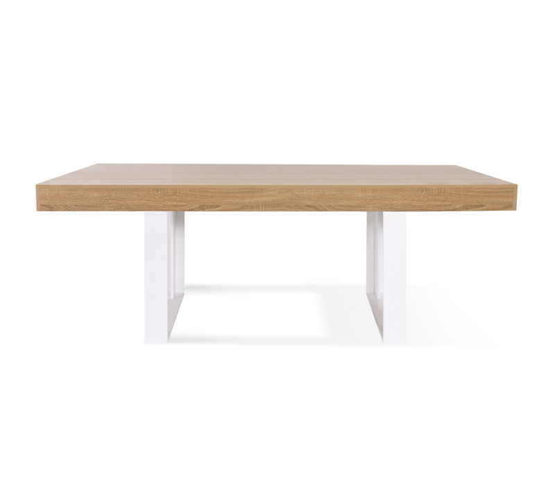 Table à Manger Rectangle Phoenix 8 Personnes Bois Et Blanc 200 Cm