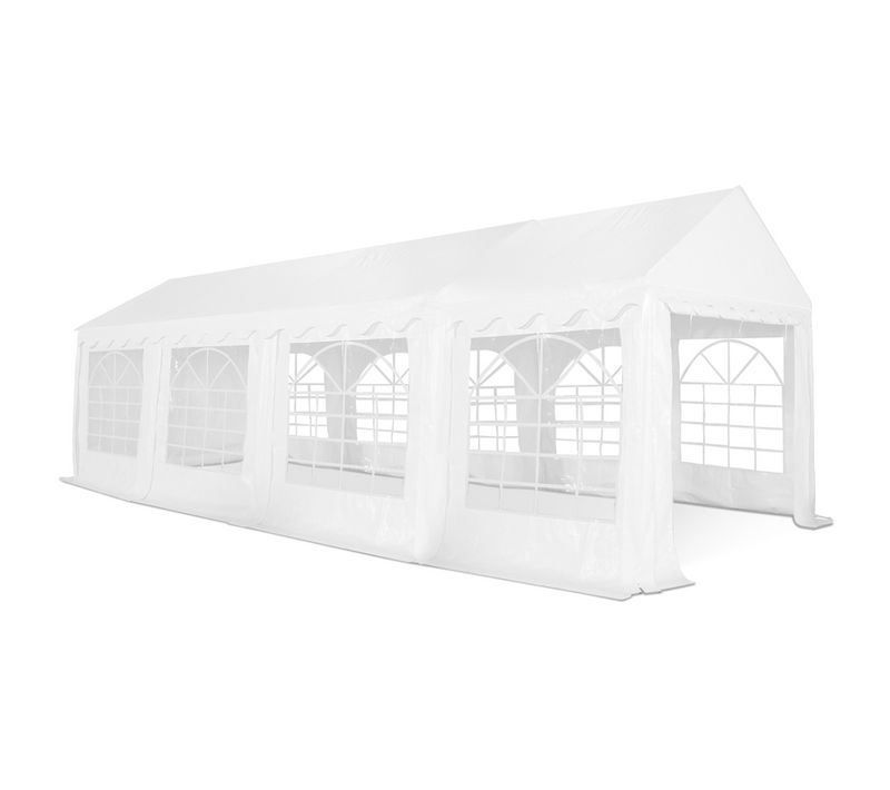 Tente De Réception 4x8 M Barnum Pe 180gr/m² Chapiteau Blanc 40 Personnes