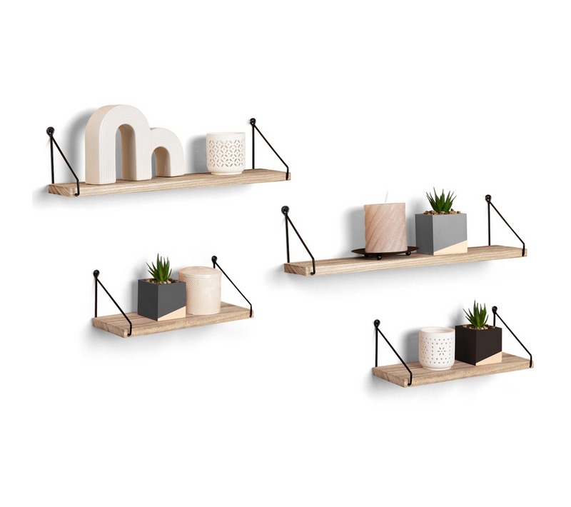 Lot De 4 étagères Murales Lily Design Industriel