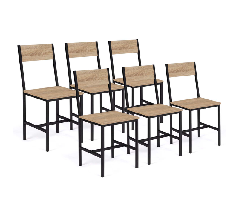 Lot De 6 Chaises De Cuisine Detroit Design Industriel