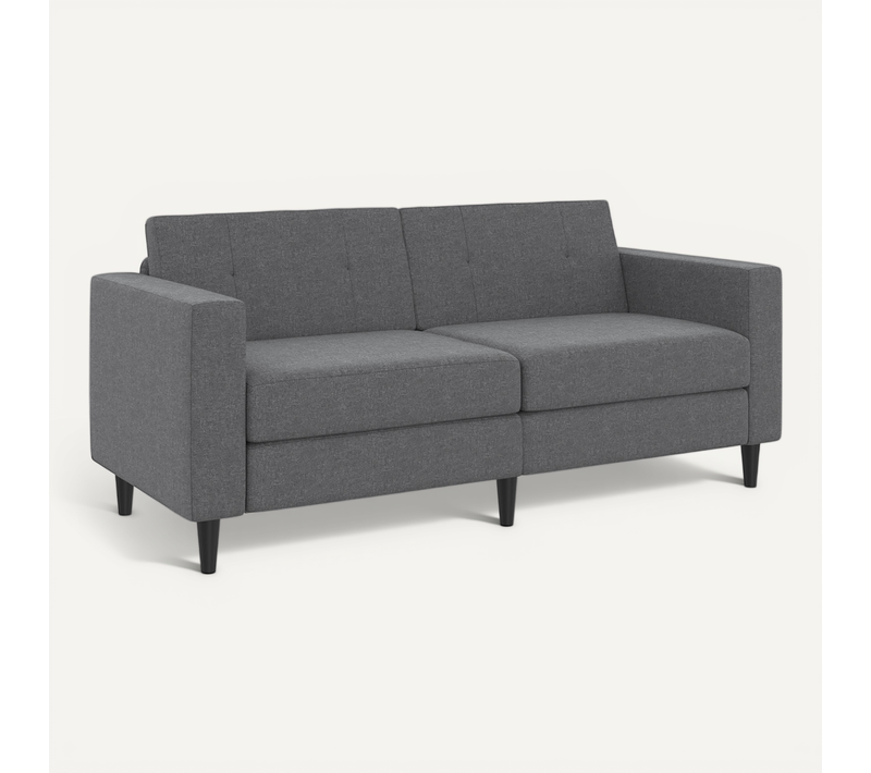 Canapé Droit 3 Places Callie En Tissu Gris Anthracite