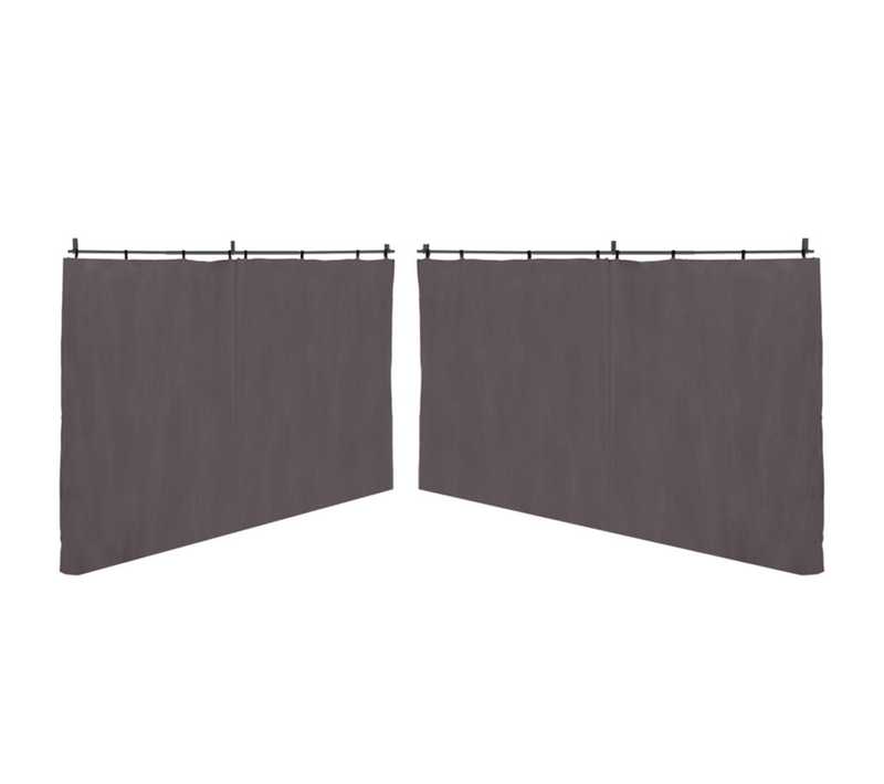 Lot De 2 Rideaux Pour Pergola 3 Et 4 M Gris Panneaux Muraux Avec Fermeture éclair