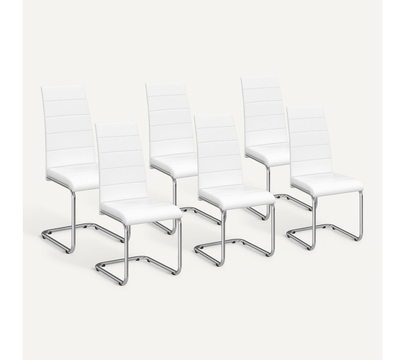 Lot De 6 Chaises Mia Blanches Pour Salle à Manger