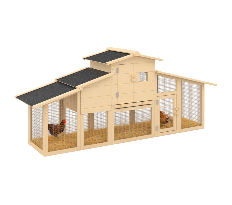 Poulailler Vip Avec Pondoir Et Clapier Double XXL En Bois