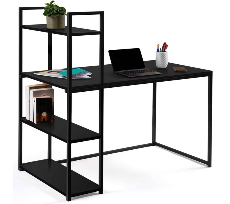 Bureau Bibliothèque Delson Noir Design Industriel