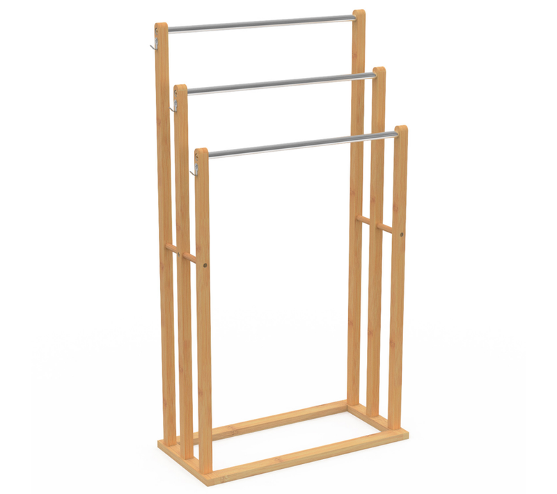 Porte-serviettes Sur Pied 3 Niveaux Rita En Bambou