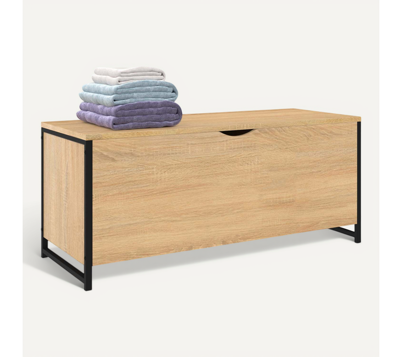 Banc Coffre Rangement Sur Pied 100 Cm Detroit Design Industriel