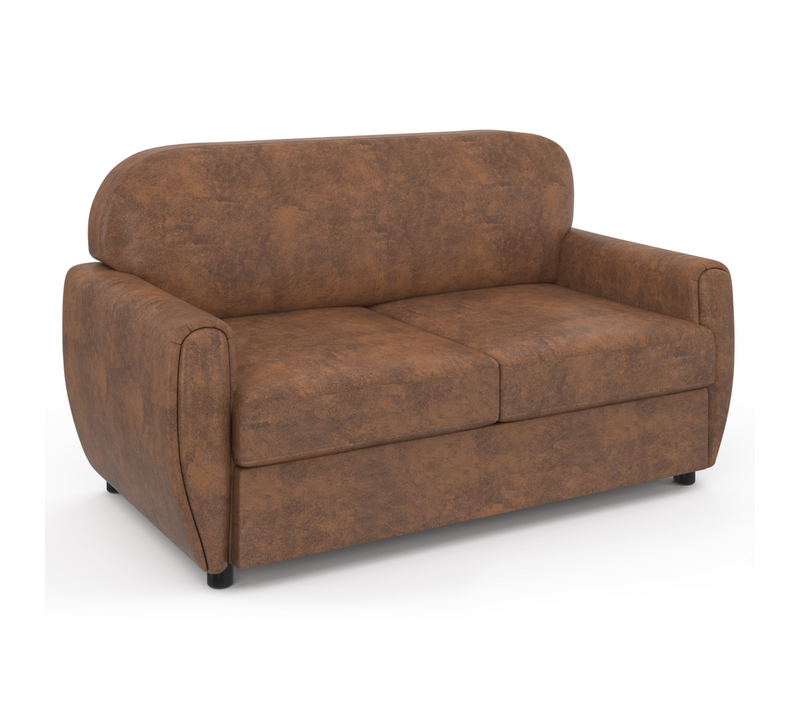 Canapé Droit 2 Places Club Vintage Gaston Marron Foncé Effet Vieilli