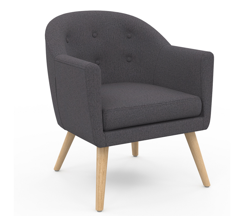 Fauteuil Scandinave Olan Cabriolet En Tissu Gris Anthracite