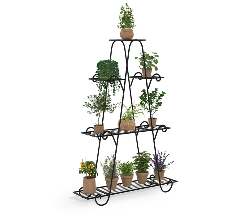 Etagère à Pots De Fleurs Porte Plante En Métal 9 Niveaux