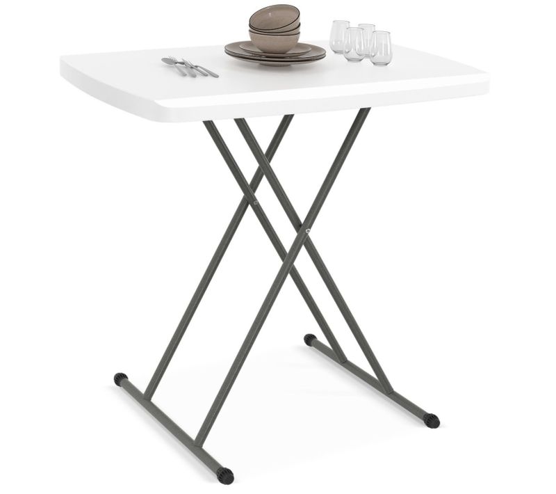 Table Pliante à Hauteur Réglable 3 Positions Pour Extérieur Intérieur Camping