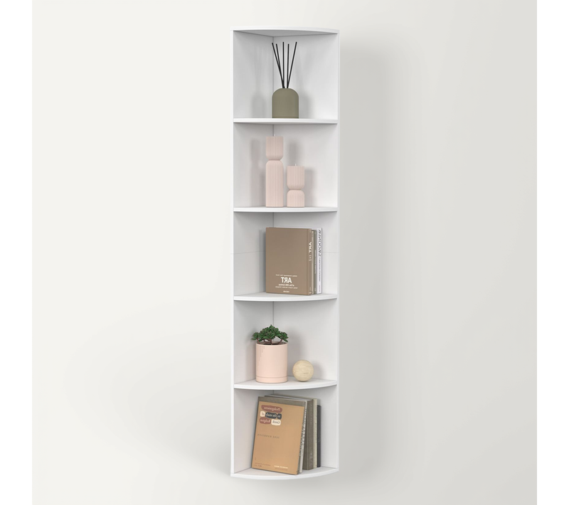 Etagère D'angle Modula 5 Niveaux Blanche à Poser Ou à Fixer