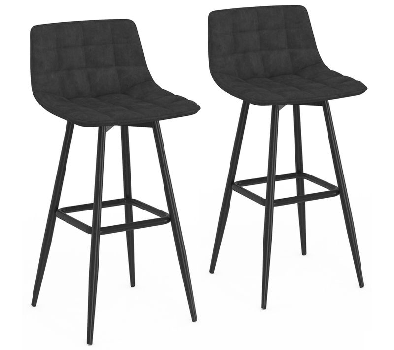 Lot De 2 Tabourets De Bar Mady En Velours Noir