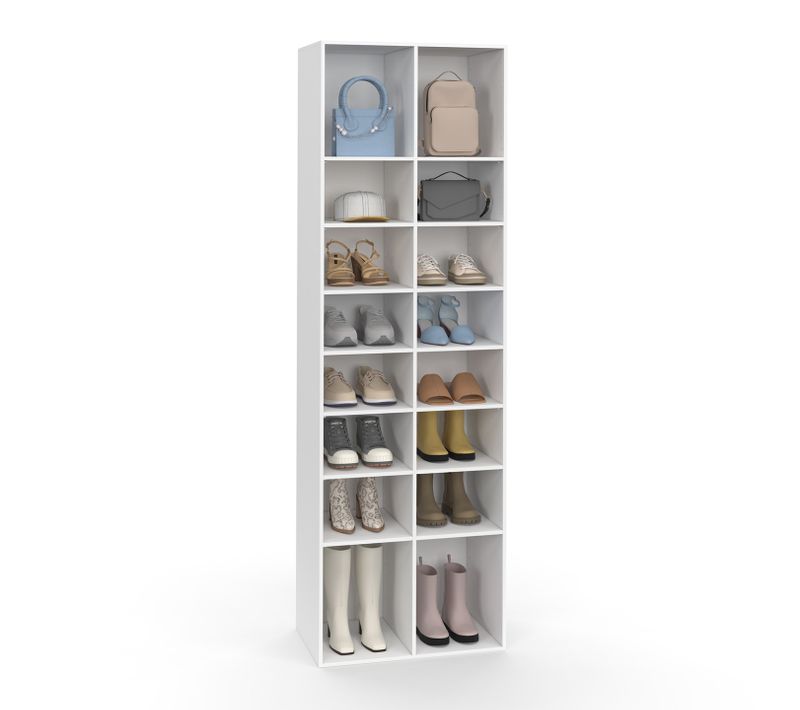 Etagère à Chaussures 16 Compartiments Blanc