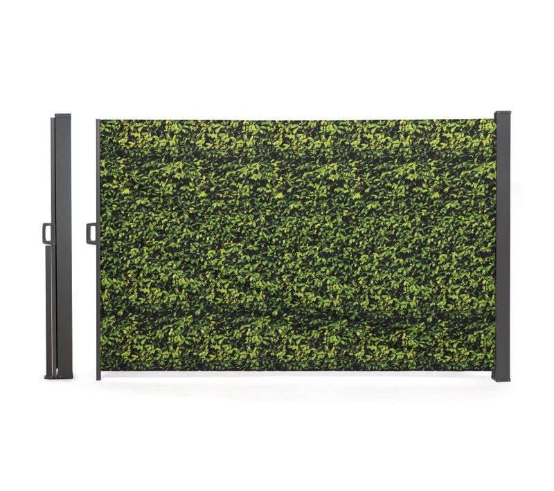 Paravent Extérieur Rétractable 180 X 400 Cm Imprimé Feuillage Store Latéral