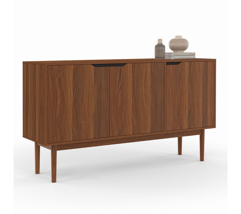 Buffet Vintage 140 Cm Viggo 3 Portes Effet Noyer