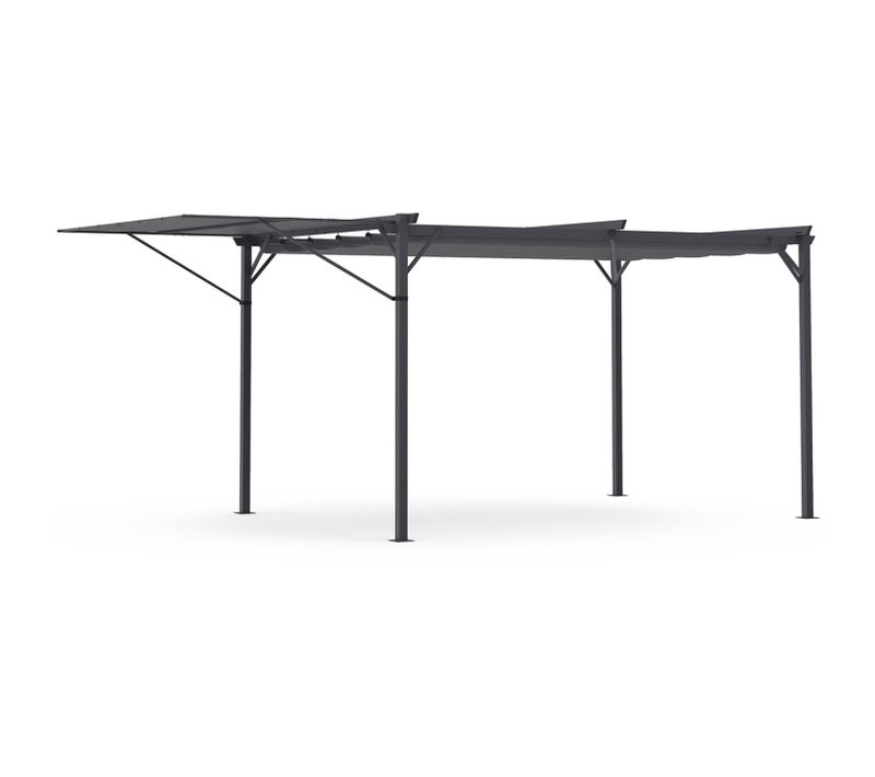 Pergola Édition Originale Auvent Réglable Et Toit Rétractable 3x4m Gris Anthracite