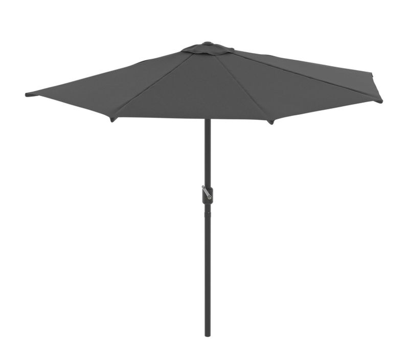 Demi Parasol De Balcon Plage Corte Gris 2,7x1,35 M Avec Housse