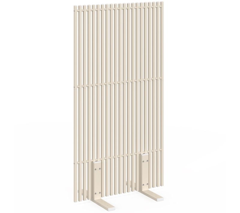 Paravent Extérieur Ajouré Claustra Décoratif 80 X 150 Cm Persiennes Verticales Métal Beige