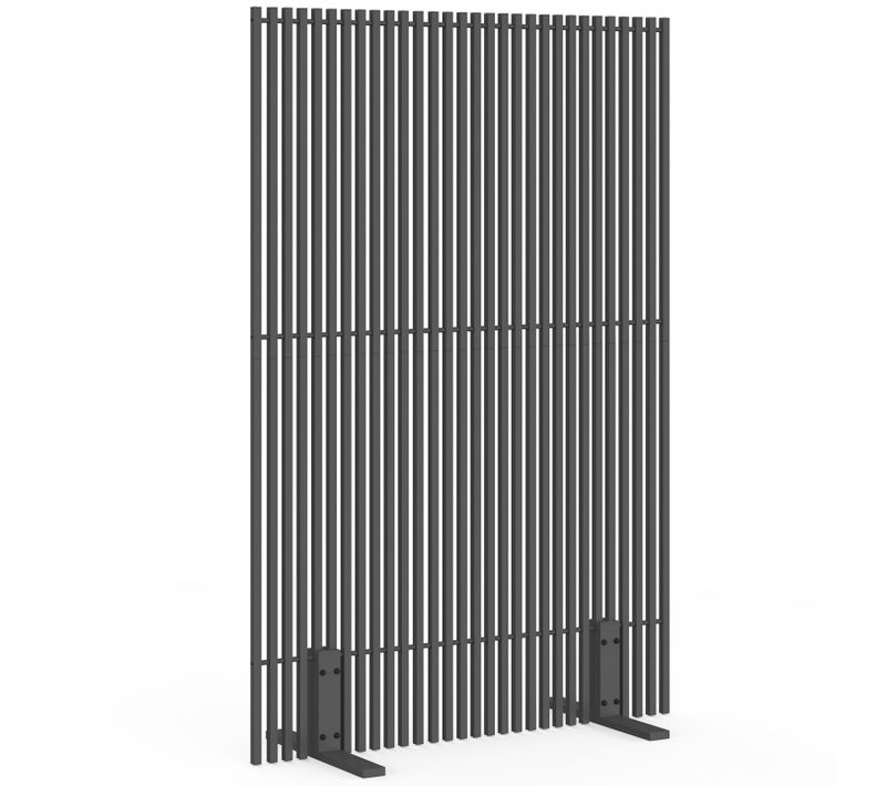 Paravent Extérieur Ajouré Claustra Décoratif 120 X 180 Cm Persiennes Verticales Métal Gris Anthracit