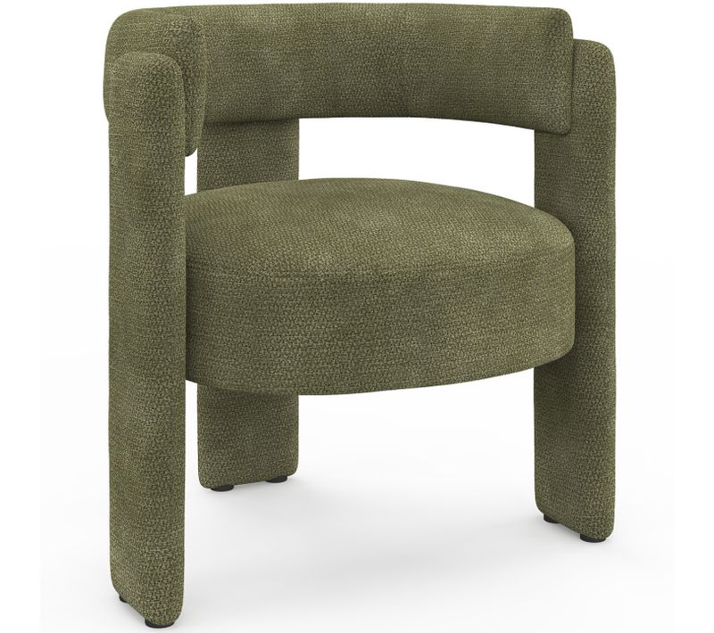 Fauteuil Tripode Gustave Tissu Chenille Vert